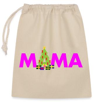 Maman Sapin de Noël - Sac cadeau en coton avec cordon (25 x 30 cm) - nature - Devant