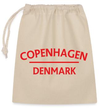 Kopenhagen – Dänemark Textdesign - Verschließbarer Geschenkbeutel aus Baumwolle (25x30cm) - Natur - Vorne