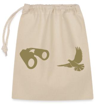 Minimalist Bird Watching Silhouette - Closable cotton gift bag (25x30cm) - nature - Front