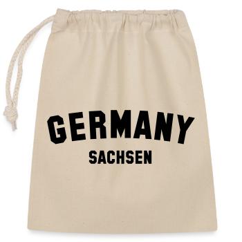 SACHSEN - Verschließbarer Geschenkbeutel aus Baumwolle (25x30cm) - Natur - Vorne