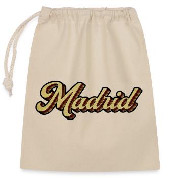 Madrid Retro Striped Script - Verschließbarer Geschenkbeutel aus Baumwolle (25x30cm) - Natur - Vorne
