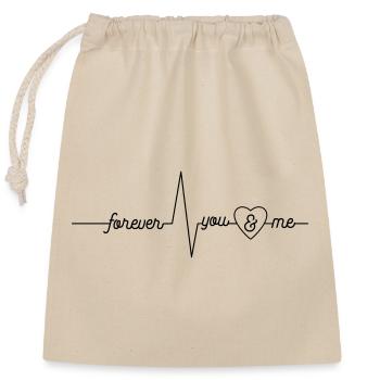 L’amour pour toujours - Sac cadeau en coton avec cordon (25 x 30 cm) - nature - Devant