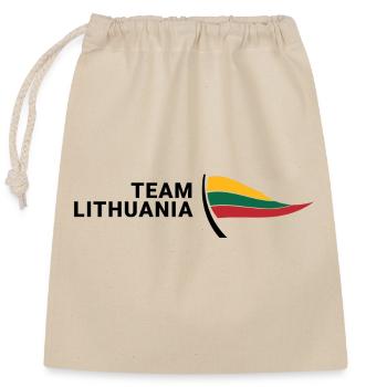 Team Lithuania - Closable cotton gift bag (25x30cm) - nature - Front