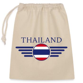 Thailand Stil Design T-Shirt - Verschließbarer Geschenkbeutel aus Baumwolle (25x30cm) - Natur - Vorne