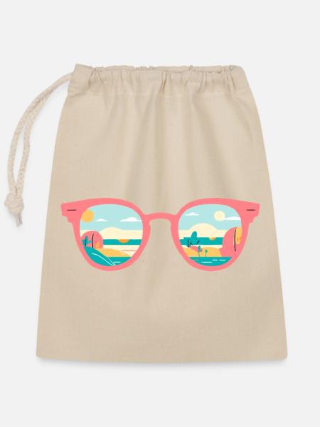 sunglasses - Verschließbarer Geschenkbeutel aus Baumwolle (25x30cm) - Natur