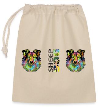 Chien de berger - Sac cadeau en coton avec cordon (25 x 30 cm) - nature - Devant