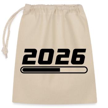 2026 Loading - Closable cotton gift bag (25x30cm) - nature - Front