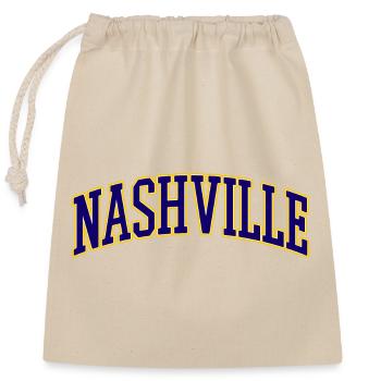 Nashville College Style Logo - Sac cadeau en coton avec cordon (25 x 30 cm) - nature - Devant
