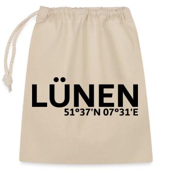 Coordonnées de Lünen - Sac cadeau en coton avec cordon (25 x 30 cm) - nature - Devant