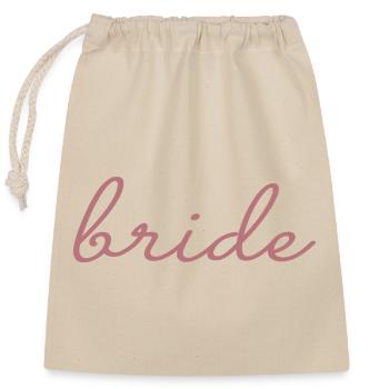Bride Matching Engagement Bridal Shower Wedding - Closable cotton gift bag (25x30cm) - nature - Front