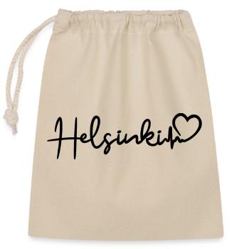 Helsinki heartbeat - Closable cotton gift bag (25x30cm) - nature - Front