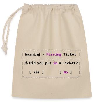 Billet manquant - Mème informatique drôle - Sac cadeau en coton avec cordon (25 x 30 cm) - nature - Devant