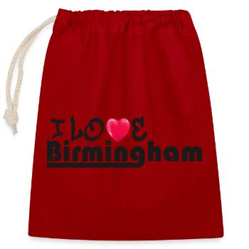 Love Birmingham Heart Design graphique - Sac cadeau en coton avec cordon (25 x 30 cm) - rouge - Devant