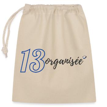 13 organized - Closable cotton gift bag (25x30cm) - nature - Front