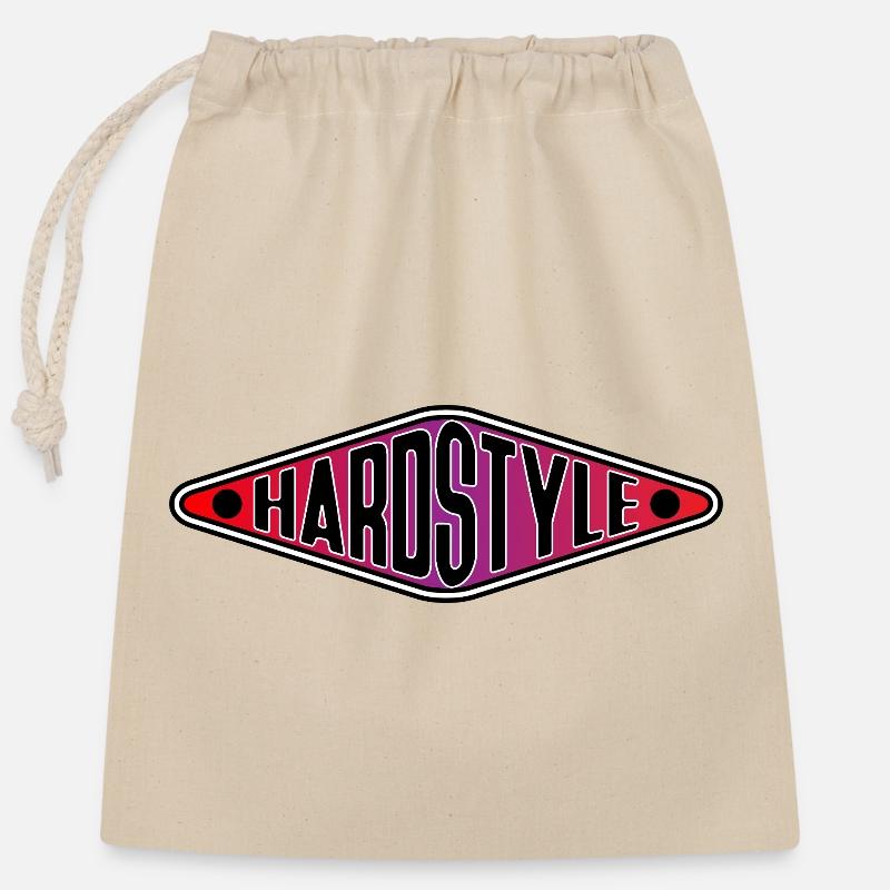 Hardstyle Shirt - Hardcore Techno Rave Vibes - Closable cotton gift bag (25x30cm) - nature