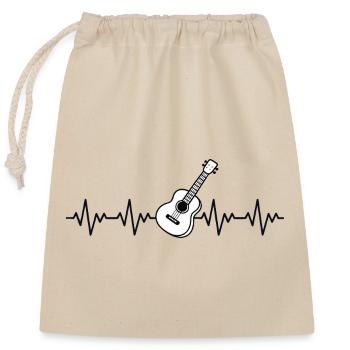 Guitare, rock, ECG, battement cardiaque - Sac cadeau en coton avec cordon (25 x 30 cm) - nature - Devant