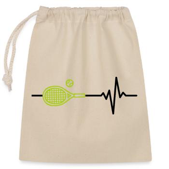 Le tennis est ma vie, mon battement de cœur, ma bagarre sur le court - Sac cadeau en coton avec cordon (25 x 30 cm) - nature - Devant
