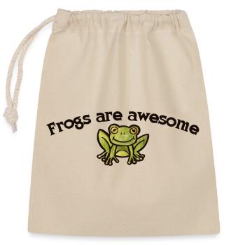 Frogs Are Awesome Graphic - Closable cotton gift bag (25x30cm) - nature - Front