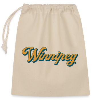 Winnipeg Retro Script - Verschließbarer Geschenkbeutel aus Baumwolle (25x30cm) - Natur - Vorne