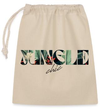 Jungle Chic Tropischer Schriftzug - Verschließbarer Geschenkbeutel aus Baumwolle (25x30cm) - Natur - Vorne