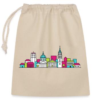 Skyline der Stadt Vilnius Gediminas Turmkunst - Verschließbarer Geschenkbeutel aus Baumwolle (25x30cm) - Natur - Vorne