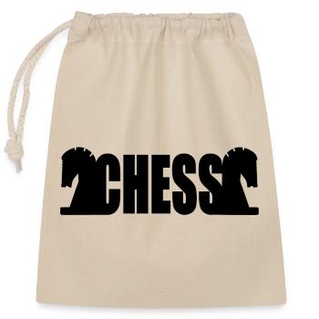 Échecs - Sac cadeau en coton avec cordon (25 x 30 cm) - nature - Devant