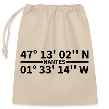 Nantes coordinates - Closable cotton gift bag (25x30cm) - nature - Front