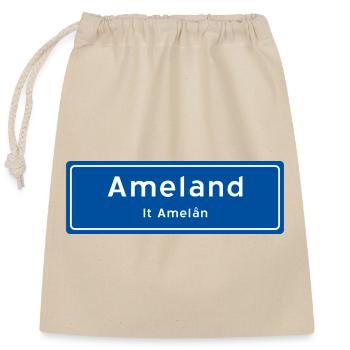 Ameland place name sign - Closable cotton gift bag (25x30cm) - nature - Front