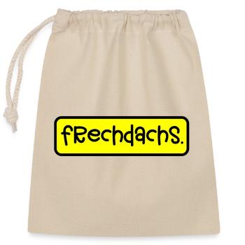 Frechdachs Kinder T-Shirt Lustig Geschenk Humor - Verschließbarer Geschenkbeutel aus Baumwolle (25x30cm) - Natur - Vorne