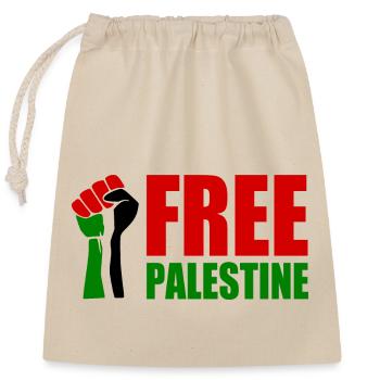 Free palestine - Verschließbarer Geschenkbeutel aus Baumwolle (25x30cm) - Natur - Vorne