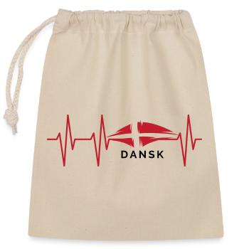 pulse dansk heartbeat denmark illustration icon - Closable cotton gift bag (25x30cm) - nature - Front