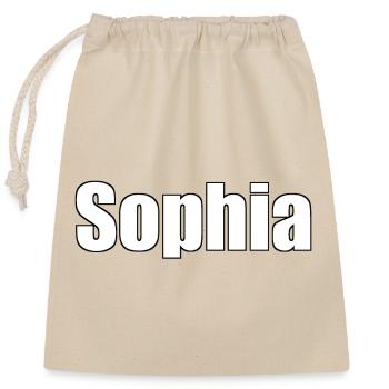 Sophia - (Nom du peuple) - Sac cadeau en coton avec cordon (25 x 30 cm) - nature - Devant