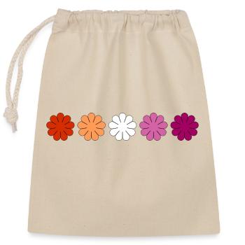Subtle Lesbian Pride flowers - Closable cotton gift bag (25x30cm) - nature - Front