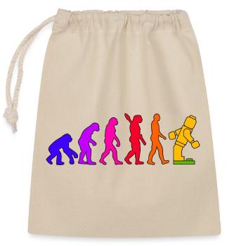 Brique de serrage Evolution Humanity Brique cloutée - Sac cadeau en coton avec cordon (25 x 30 cm) - nature - Devant