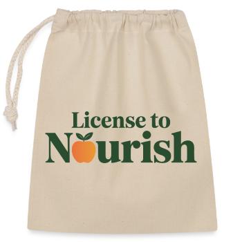 LIZENZ ZUM ERNÄHREN Registrierter Ernährungsberater - Verschließbarer Geschenkbeutel aus Baumwolle (25x30cm) - Natur - Vorne