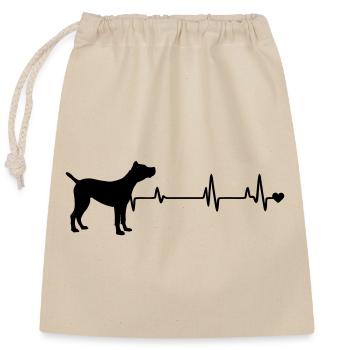 Hund - Verschließbarer Geschenkbeutel aus Baumwolle (25x30cm) - Natur - Vorne