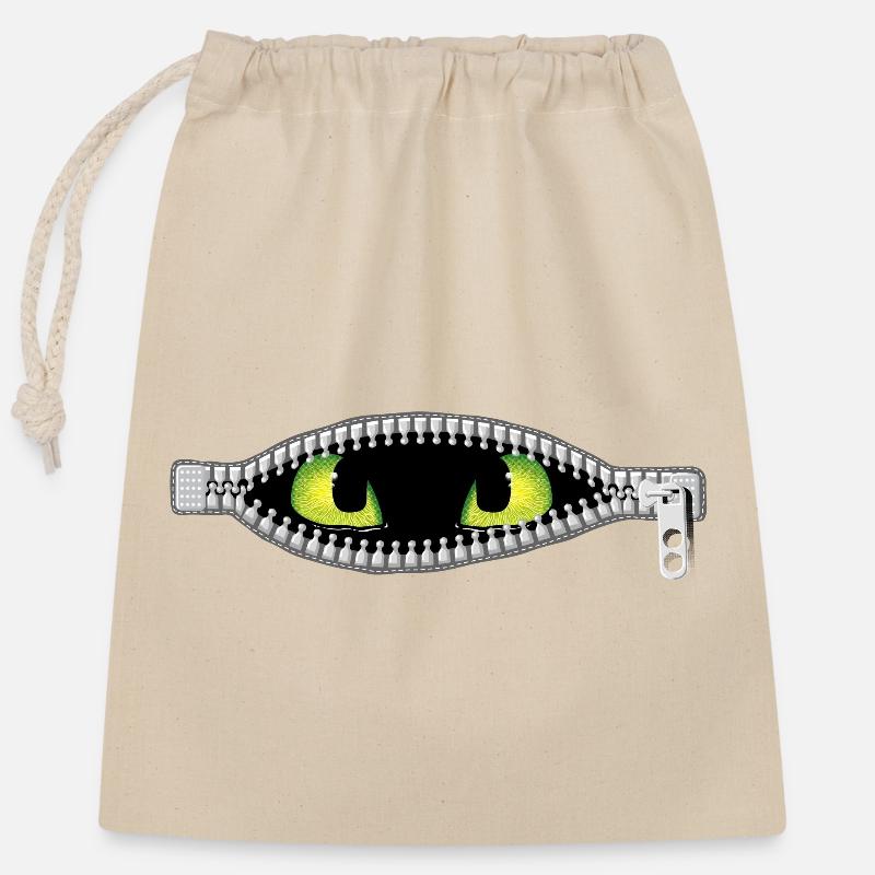 Monsters inside - Closable cotton gift bag (25x30cm) - nature