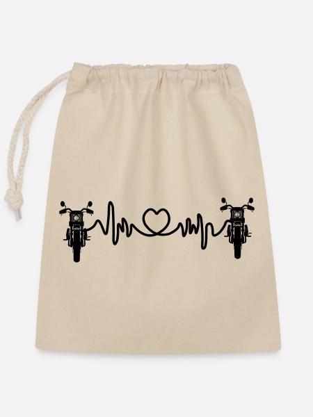 Motorische Frontansicht Cardio-Herzfrequenz 2 - Verschließbarer Geschenkbeutel aus Baumwolle (25x30cm) - Natur