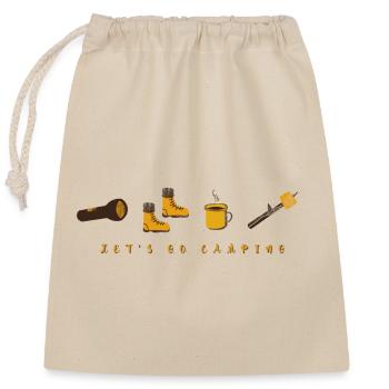 Let s Go Camping - Verschließbarer Geschenkbeutel aus Baumwolle (25x30cm) - Natur - Vorne