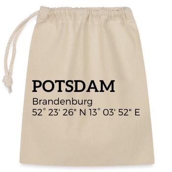 Potsdam Brandenburg Koordinaten - Verschließbarer Geschenkbeutel aus Baumwolle (25x30cm) - Natur - Vorne
