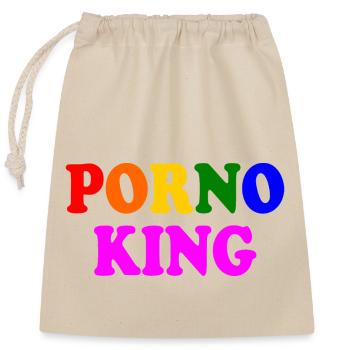 Porno king - Verschließbarer Geschenkbeutel aus Baumwolle (25x30cm) - Natur - Vorne