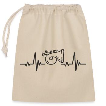 Trumpet, Brass, Music, Instrument, Rhythm, Heart - Closable cotton gift bag (25x30cm) - nature - Front