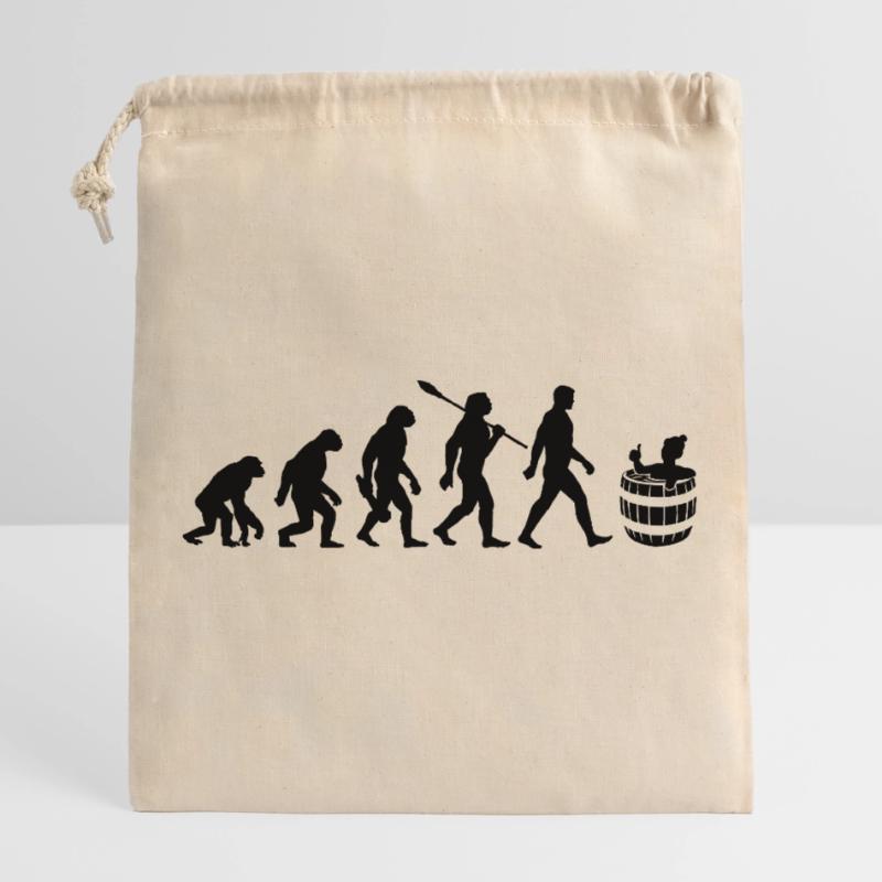 Evolution - Eisbader - Winterbaden - Eisbaden Closable cotton gift bag (25x30cm)