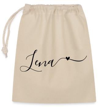 Lena Last name First name Decorative - Closable cotton gift bag (25x30cm) - nature - Front