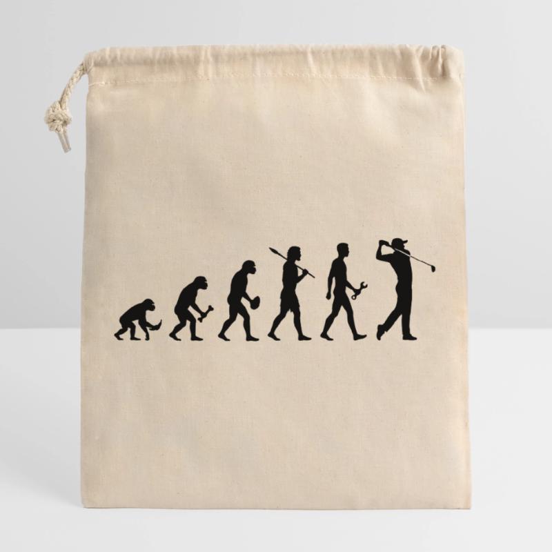 Evolution Golfer Golf Closable cotton gift bag (25x30cm)