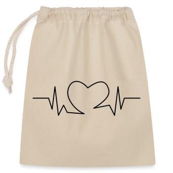 Rythme cardiaque - Sac cadeau en coton avec cordon (25 x 30 cm) - nature - Devant