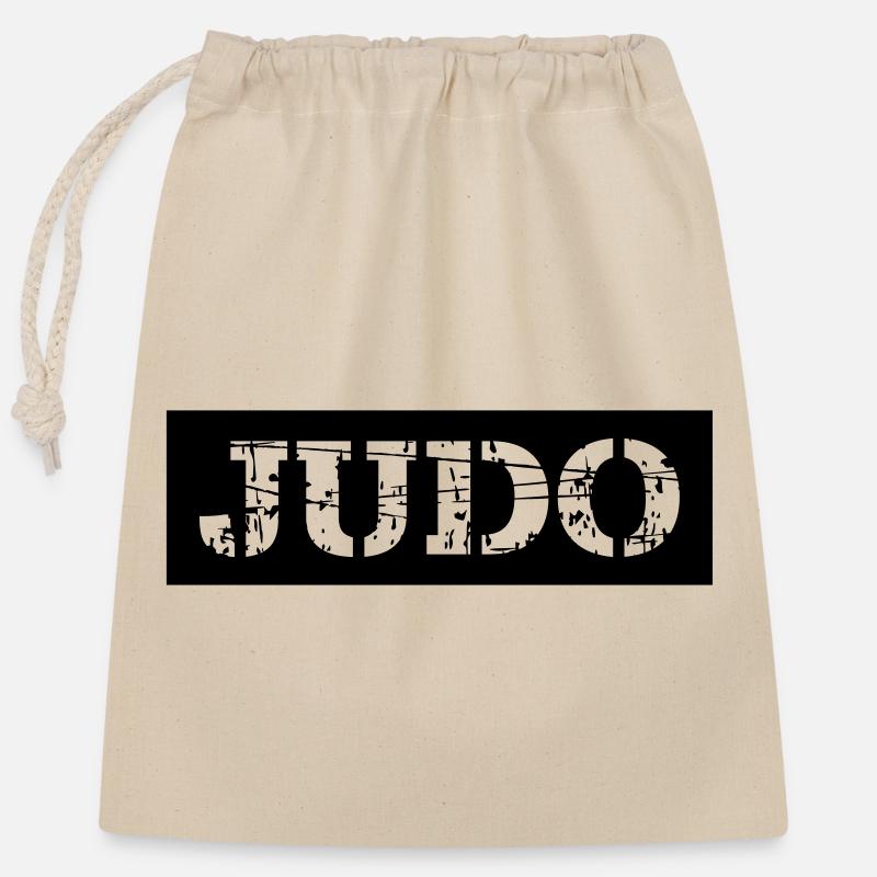 Judo - Sac cadeau en coton avec cordon (25 x 30 cm) - nature