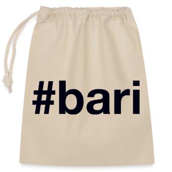 BARI Hashtag - Closable cotton gift bag (25x30cm) - nature - Front