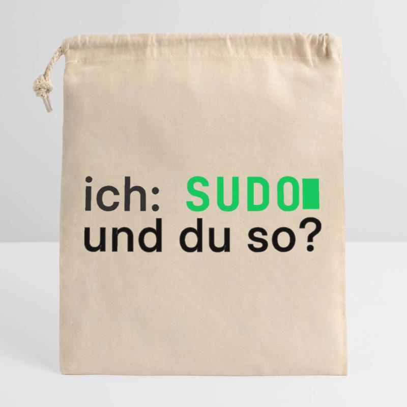 ich: SUDO und du so? Linux Programmierer - dunkel Verschließbarer Geschenkbeutel aus Baumwolle (25x30cm)