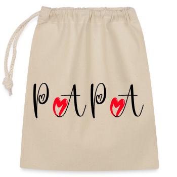 Father's Day Dad Love with Tender Hearts Dad - Closable cotton gift bag (25x30cm) - nature - Front